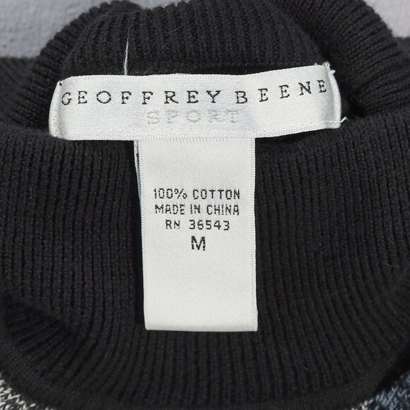 Geoffrey Beene Sport Sweater Womens Medium Black Colorblock Patchwork Argyle - Picture 3 of 8